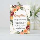 Autumn Burgundy and Orange Flowers Informatiekaartje (Staand voorkant)