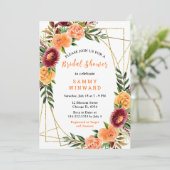 Autumn Burgundy and Orange Flowers Kaart (Staand voorkant)