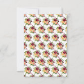 Autumn Burgundy and Orange Flowers RSVP Kaartje (Achterkant)