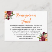 Autumn Burgundy and Orange Wedding Honeymoon Fund Informatiekaartje (Voorkant)