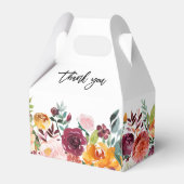 Autumn Burgundy Blush Floral Blossom Bridal Lunch Bedankdoosjes (Voorkant Zijde)