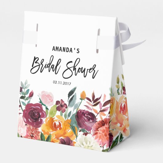 Autumn Burgundy Blush Floral Blossom Vrijgezellenf Bedankdoosjes (Achterkant)