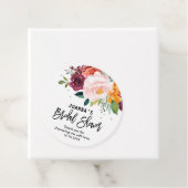 Autumn Burgundy Blush Floral Blossom Vrijgezellenf Bedankjes Labels (In situ)