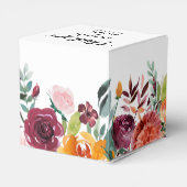 Autumn Burgundy Blush Floral Blossom Wedding Bedankdoosjes (Achterkant)