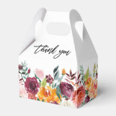 Autumn Burgundy Blush Floral Blossom Wedding Bedankdoosjes (Achterkant)