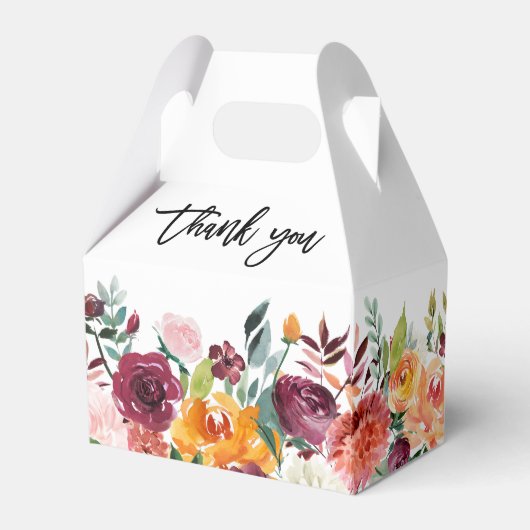 Autumn Burgundy Blush Floral Blossom Wedding Bedankdoosjes (Achterkant)