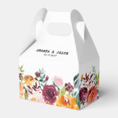 Autumn Burgundy Blush Floral Blossom Wedding Bedankdoosjes (Voorkant Zijde)