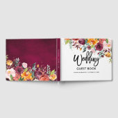 Autumn Burgundy Blush Floral Blossom Wedding Gastenboek (Volledig)