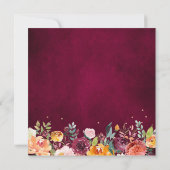 Autumn Burgundy Blush Floral Blossom Wedding Kaart (Achterkant)
