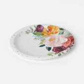 Autumn Burgundy Blush Floral Blossom Wedding Papieren Bordje (Gekanteld)