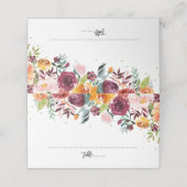 Autumn Burgundy Blush Floral Blossom Wedding Plaatskaartje (Buitenkant ongevouwen)