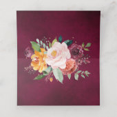Autumn Burgundy Blush Floral Blossom Wedding Plaatskaartje (Binnenkant ongevouwen)