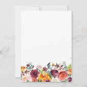 Autumn Burgundy Blush Floral Brunch & Bubble Invem Kaart (Achterkant)