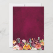 Autumn Burgundy Blush Floral Brunch & Bubble Kaart (Achterkant)