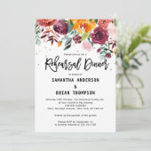 Autumn Burgundy Blush Floral repesal Dinner Kaart (Staand voorkant)