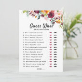 Autumn Burgundy Blush Floral Vrijgezellenfeest gam Kaart (Staand voorkant)