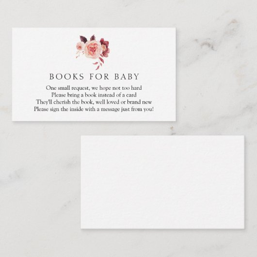 Autumn Burgundy Books voor Baby Enclosure Kaart (Voorkant / Achterkant)