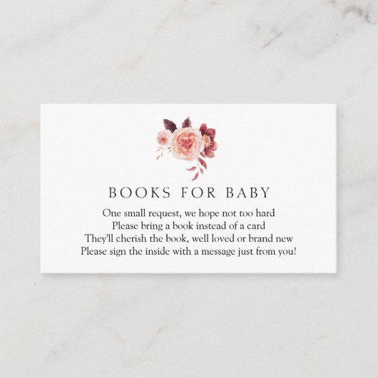 Autumn Burgundy Books voor Baby Enclosure Kaart (Voorkant)