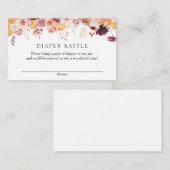 Autumn Burgundy Diaper Raffle Enclosure Kaart (Voorkant / Achterkant)