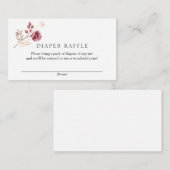 Autumn Burgundy Diaper Raffle Enclosure Kaart (Voorkant / Achterkant)