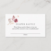 Autumn Burgundy Diaper Raffle Enclosure Kaart