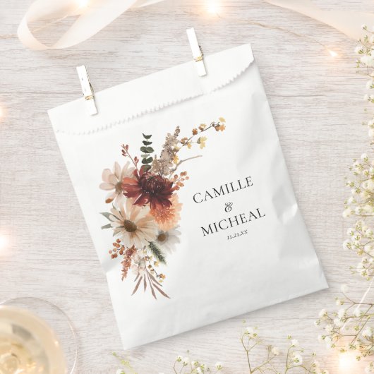 Autumn Burgundy Fall Floral Wedding Bedankzakje (Geknipt)