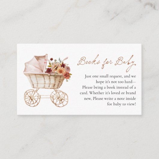 Autumn Burgundy Floral Book Request Enclosure Card Informatiekaartje (Voorkant)