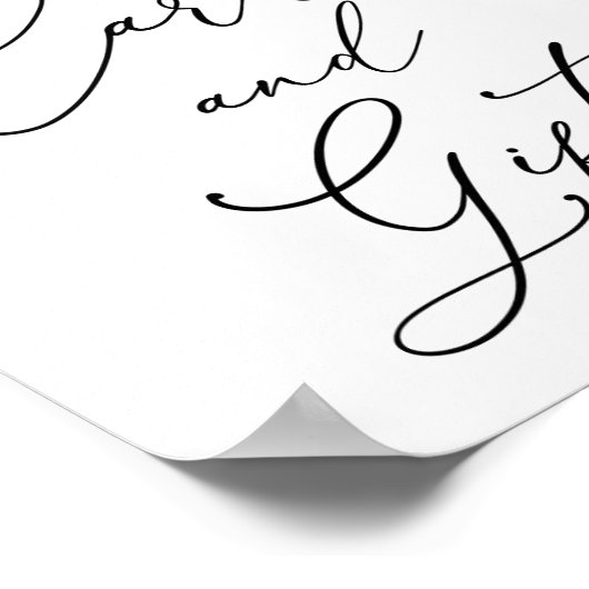 Autumn Burgundy Floral Cards and Gifts Sign Poster (Hoek)