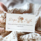 Autumn Burgundy Floral Diaper Raffle Ticket  Informatiekaartje