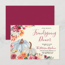 Autumn Burgundy Floral Friendsgiving