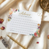 Autumn Burgundy Floral Gold Words of Advice Kaart