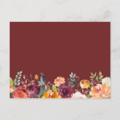 Autumn Burgundy Floral Gold Words of Advice Kaart (Achterkant)