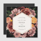 Autumn Burgundy Floral redt de datum (Voorkant / Achterkant)