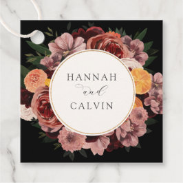 Autumn Burgundy Floral Wedding Classic Bedankjes Labels