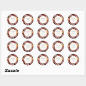 Autumn Burgundy Floral Wedding Classic Ronde Sticker (Vel)