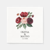 Autumn Burgundy Flower Wedding Servet (Voorkant)