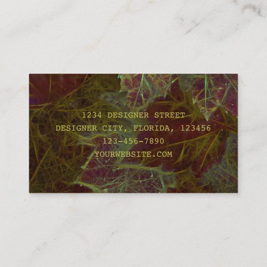 Autumn Burgundy Gold die donkerder springt Visitekaartje (Achterkant)