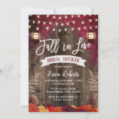 Autumn Burgundy Leaves Lantern Herfst Vrijgezellen Kaart (Voorkant)