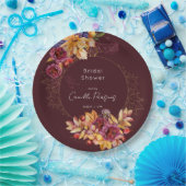 Autumn Burgundy Moody Waterverf Vrijgezellenfeest Papieren Bordje (Feest)