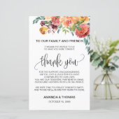 Autumn Burgundy Oranje Floral Hartelijk dank (Staand voorkant)