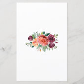 Autumn Burgundy Oranje Floral Hartelijk dank (Achterkant)