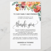 Autumn Burgundy Oranje Floral Hartelijk dank (Voorkant)