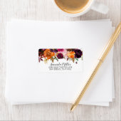 Autumn Burgundy & Oranje Floral Return Address Etiket (Insitu)