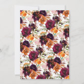 Autumn Burgundy & Oranje Floral Vrijgezellenfeest Kaart (Achterkant)