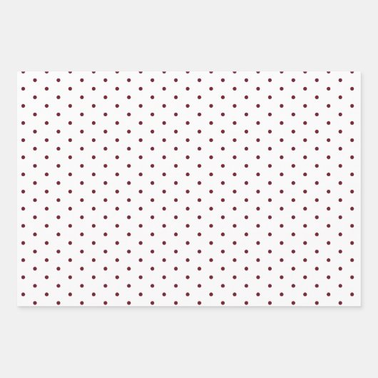 Autumn Burgundy Polka Dot and Striped and Solid Inpakpapier Vel (Voorkant 2)