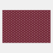 Autumn Burgundy Polka Dot Wide Striped and Solid Inpakpapier Vel (Voorkant 2)