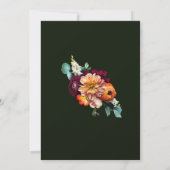 Autumn Burgundy Red Sinaasappel Blush Floral Weddi Kaart (Achterkant)