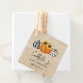 Autumn Burlap Pumpkin en Sunflower Baby shower Bedankjes Labels (In situ)