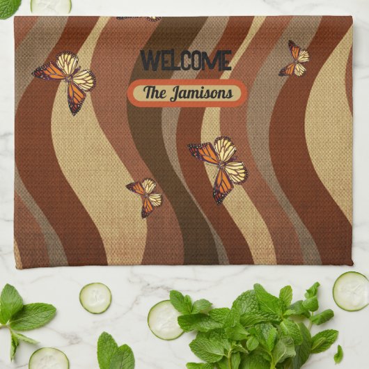 Autumn Butterflies Theedoek (Gevouwen)