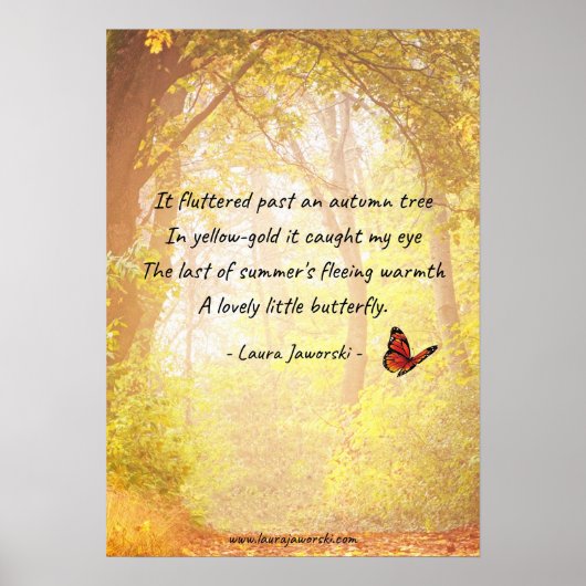 Autumn Butterfly door Laura Jaworski Poster (Voorkant)